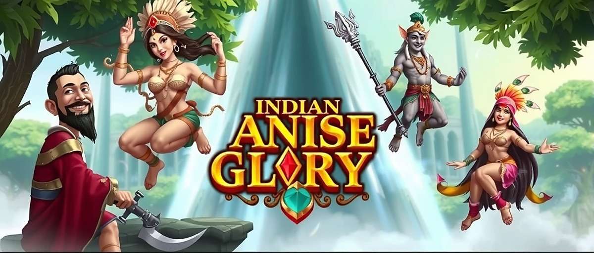 Indian Anise Glory Official Cover Art Indian Anise Glory game cover featuring mythological characters from Indian legends